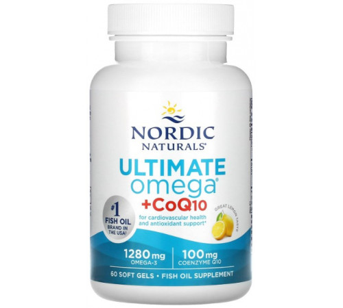 Омега-3 + коэнзим Q10 Nordic Naturals Omega + CoQ10 640 мг 60 капсул Лимон