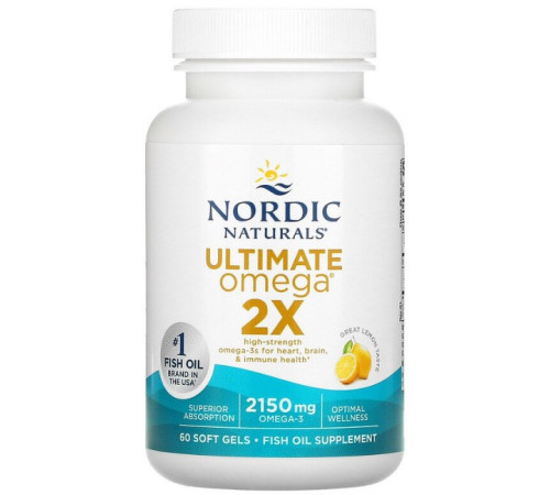 Омега Nordic Naturals Ultimate Omega 2x 60 капсул Лимон