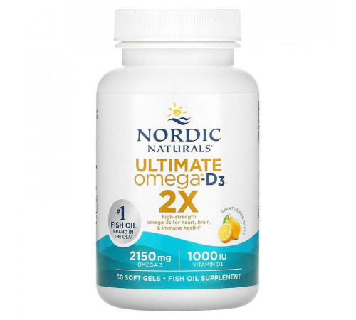 Рибʼячий жир Ultimate Omega 2X Nordic Naturals  60 гел капс лимон