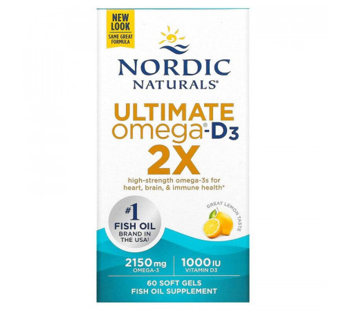 Рибʼячий жир Ultimate Omega 2X Nordic Naturals  60 гел капс лимон