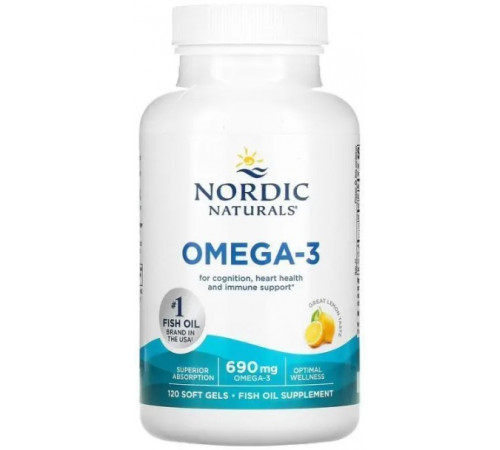 Омега рыбий жир Nordic Naturals Omega-3 690 мг 120 капсул Лимон
