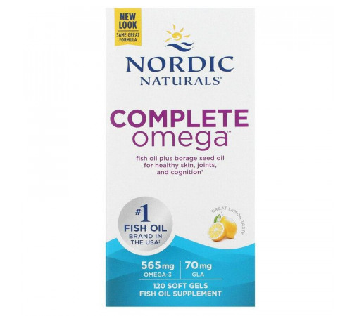 Омега 3 6 9 Nordic Naturals Complete Omega 1000 мг 120 капсул Лимон