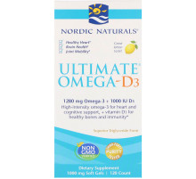 Рыбий жир + Д3 Nordic Naturals Ultimate Omega-D3 1000 мг 120 капсул Лимон