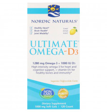 Риб'ячий жир + Д3 Nordic Naturals Ultimate Omega-D3 1000 мг 120 капсул Лимон