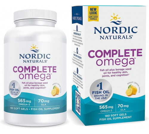 Омега 3 6 9 Nordic Naturals Complete Omega 1000 мг 180 капсул Лимон