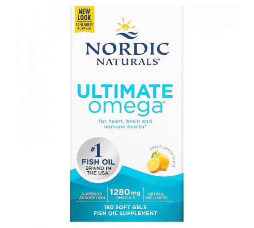 Риб'ячий жир Омега Nordic Naturals Ultimate Omega 180 капсул Лимон