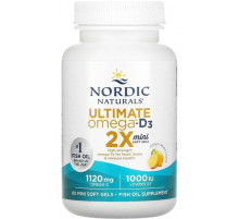 Рыбий жир с витамином Д3 Nordic Naturals Ultimate Omega 2X 60 гел мини капс лимон