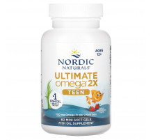 Омега для подростков Nordic Naturals Teen Ultimate Omega 2X от 12 лет 60 мини гел капс вкус клубники