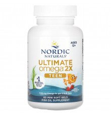 Омега для підлітків Nordic Naturals Teen Ultimate Omega 2X від 12 років 60 міні гел капс смак полуниці