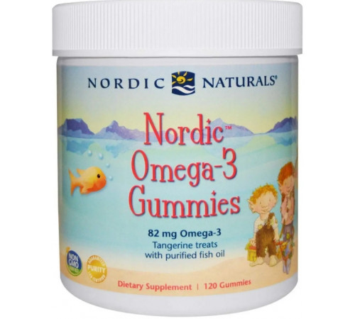 Риб'ячий жир для дітей Nordic Naturals Omega-3 Gummies 82 мг 120 желе конф мандарин