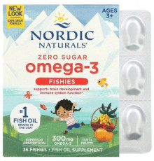 Риб'ячий жир для дітей Nordic Naturals Omega-3 Fishies 300 мг 36 желе Фрукти