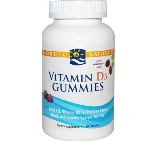 Вітамін Д3 Nordic Naturals Vitamin D3 Gummies 1000 МЕ 120 жув таб лісові ягоди