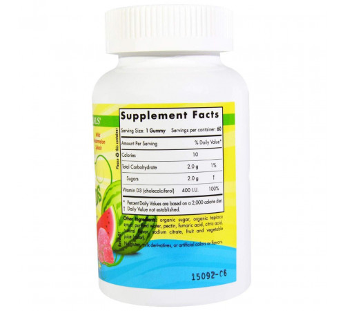 Вітамін D3 для дітей Nordic Naturals Vitamin D3 400 МЕ 60 жув. таб кавун