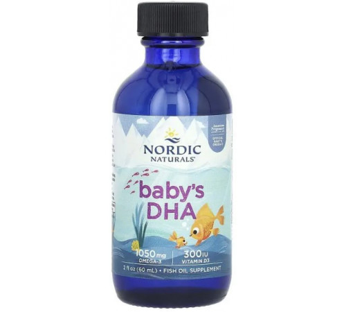 Рідкий жир для дітей + Д3 Nordic Naturals Baby's DHA 60 мл
