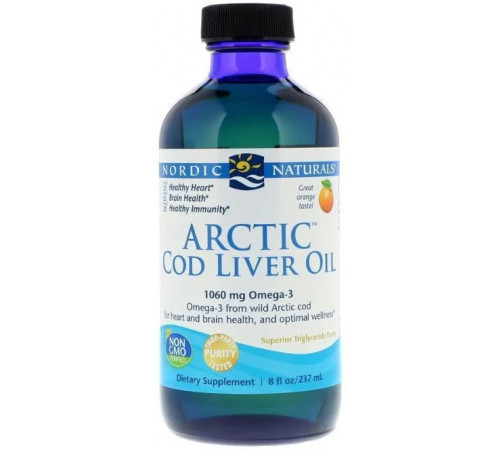 Риб'ячий жир з печінки тріски Nordic Naturals Arctic Cod Liver Oil 237 мл Апельсин