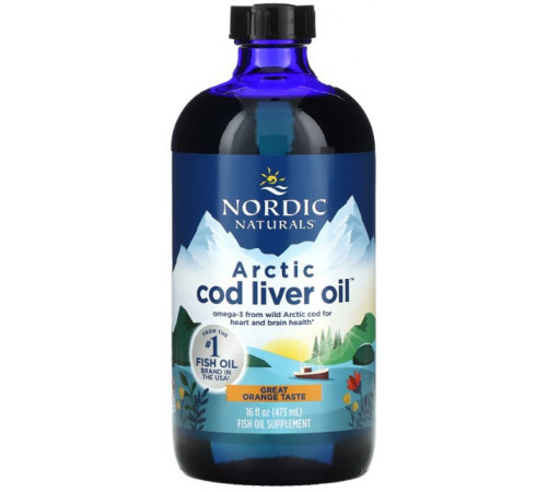 Риб'ячий жир з печінки тріски Nordic Naturals Cod Liver Oil 473 мл Апельсин