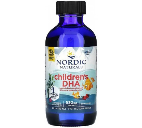 Рідкий риб'ячий жир для дітей Nordic Naturals Children's DHA 119 мл Полуниця