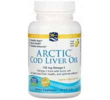 Риб'ячий жир з печінки тріски Nordic Naturals Cod Liver Oil 1000 мг 90 капсул Лимон