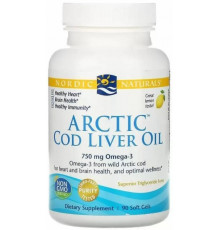 Риб'ячий жир з печінки тріски Nordic Naturals Cod Liver Oil 1000 мг 90 капсул Лимон