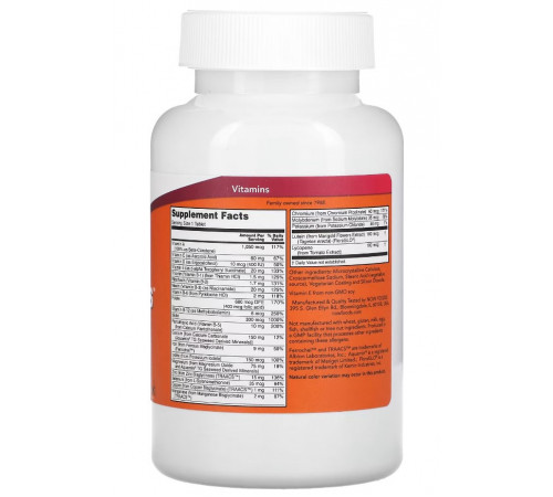 Мультивітаміни та мінерали NOW Foods Daily Vits 250 tabs
