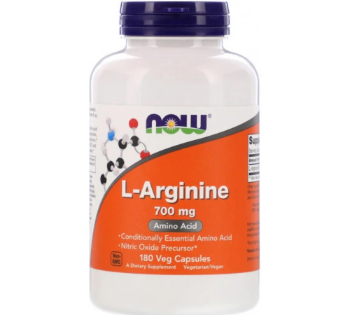 Амінокислота L-аргінін Now Foods L-Arginine 700 мг 180 вег капс