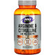 Аргінін та цитрулін Now Foods Arginine & Citrulline  500 мг/250 мг 240 вег капс