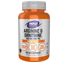 Аргинин и орнитин Now Foods Arginine & Ornithine 500 мг/250 мг 100 вег капс