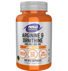 Аргінін та орнітин Now Foods Arginine & Ornithine 500 мг/250 мг 100 вег капс