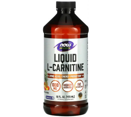 L-карнітин Now Foods  L-Carnitine Sports 1000 мг 473 мл тропічний пунш