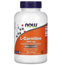 L-карнітин, L-Carnitine, Now Foods, 1000 мг, 100 таблеток