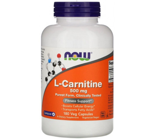 L-карнітин Now Foods L-Carnitine 500 мг 180 вегетаріанських капсул