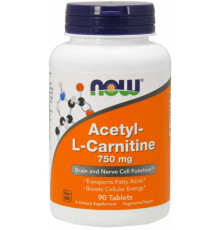 Ацетил карнітин Now Foods Acetyl-L-Carnitine 750 мг 90 таблеток