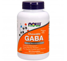ГАМК Гамма-аміномасляна кислота Now Foods GABA 90 жев таб апельсин