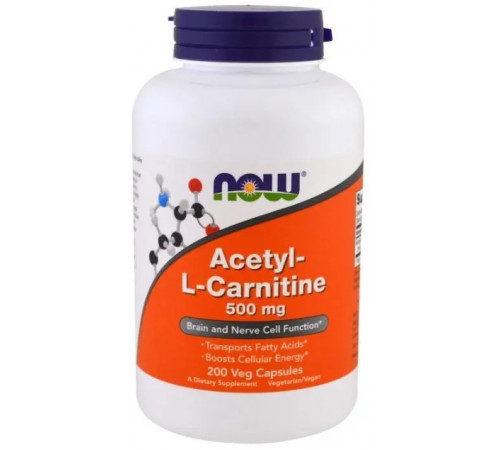 Ацетил карнітин Now Foods Acetyl-L Carnitine 500 мг 200 капсул