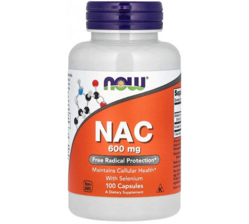 N-ацетилцистеїн Now Foods NAC N-Acetyl Cysteine 600 мг 100 капсул