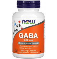 Гамма-аміномасляна кислота Now Foods GABA 500 мг 100 вегетаріанських капсул