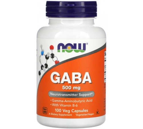Гамма-аміномасляна кислота Now Foods GABA 500 мг 100 вегетаріанських капсул