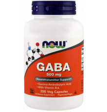 Гамма-аміномасляна кислота Now Foods GABA 500 мг 200 вег капсул