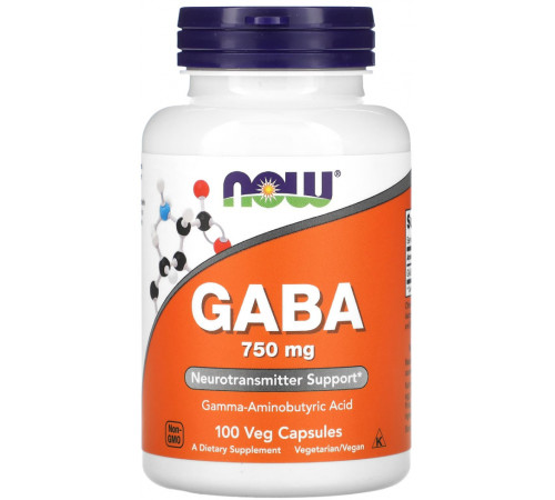 Гамма-аміномасляна кислота 750 мг Now Foods GABA 100 капс
