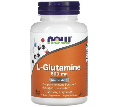 L-глютамін  Now Foods L-Glutamine 500 мг 120 вегетаріанських капсул