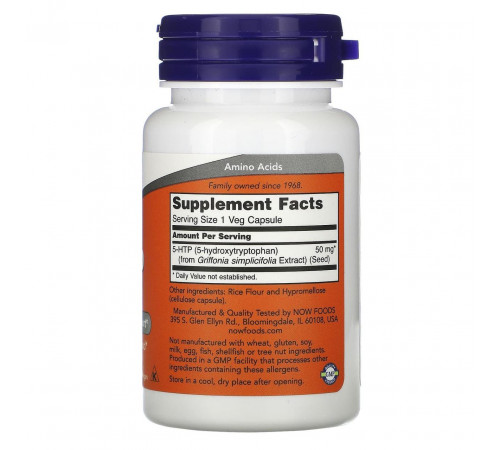 5-HTP 5-гідрокситриптофан Now Foods 5-HTP 30 капс