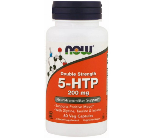 5-гідрокситриптофан Now Foods 5-HTP 200 мг 60 вег капсул