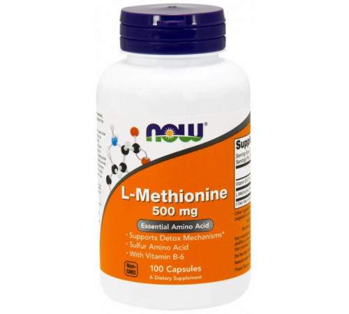 Метіонін Now Foods L-Methionine 500 мг 100 капсул