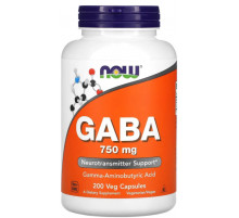 Габа гамма-аміномасляна кислота Now Foods GABA 750 мг 200 капс