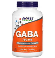 Габа гамма-аміномасляна кислота Now Foods GABA 750 мг 200 капс