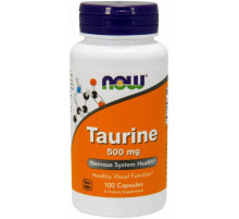 Таурін Now Foods Taurine 500 мг 100 вегетаріанських капсул