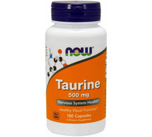 Таурін Now Foods Taurine 500 мг 100 вегетаріанських капсул