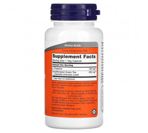 L-теанін Now Foods L-Theanine 100 мг 90 вегетаріанських капсул