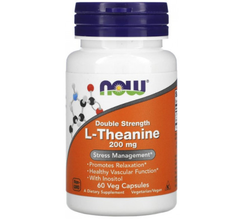 L-теанін Now Foods L-Theanine 200 мг 60 вегетаріанських капсул