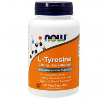 Тирозин Now Foods L-Tyrosine 750 мг 90 вегетаріанських капсул